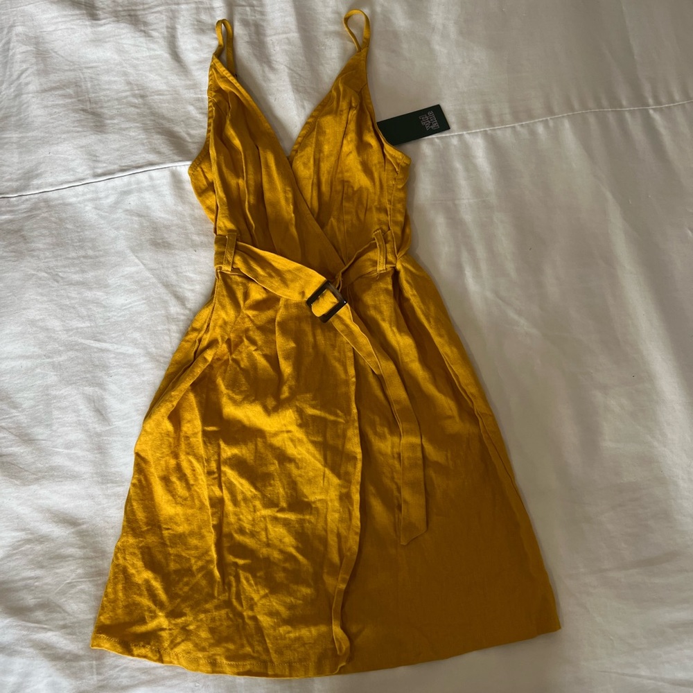 Wild fable yellow belted sun dress ☀️